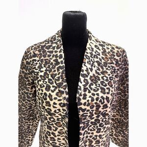 Susan Bristol vintage silk rouched cheetah print blazer